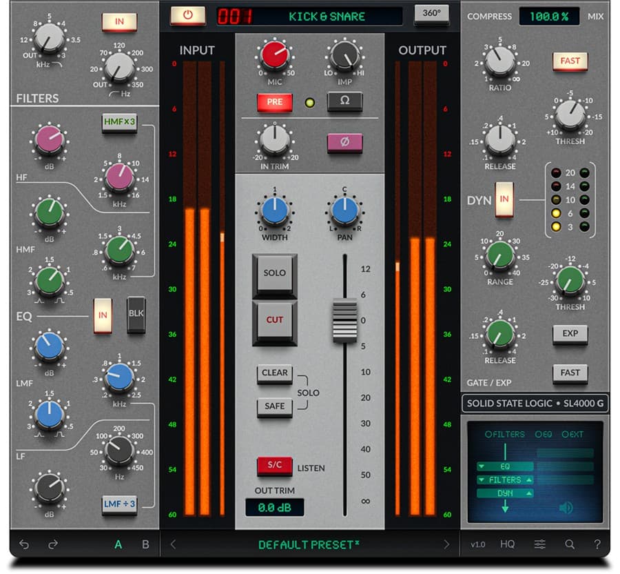 SSL Reimagines a Studio Legend: The 4K G Channel Strip Plugin