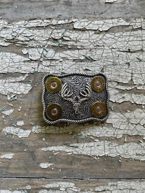 12 Gauge Deer Skull Buckle