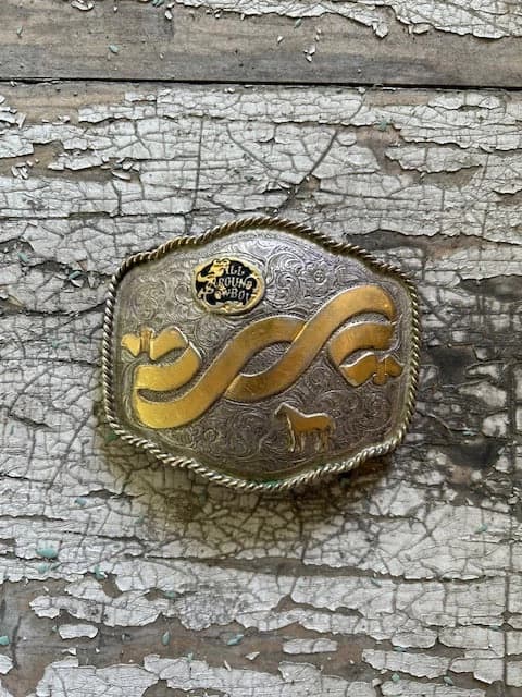 Vintage Gold and Silver "All Around Cowboy" Buckle