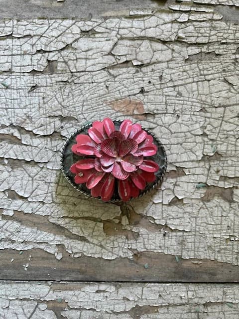 Pink Flower Mosaic Buckle