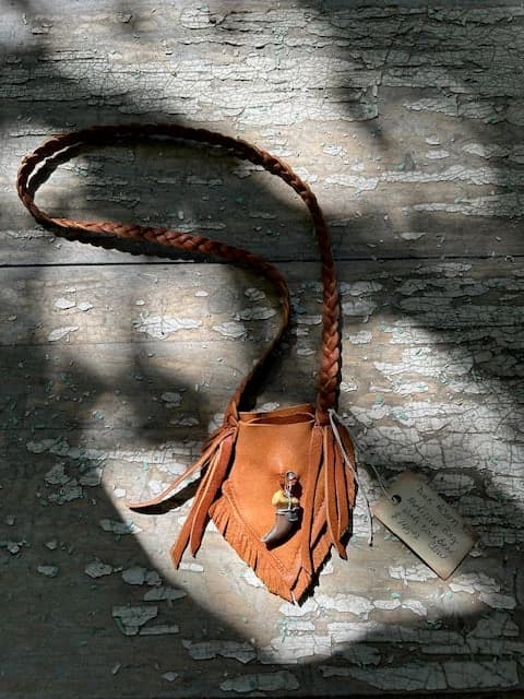 Dark Acorn Medicine Bag w/ Black Bear Claw #228
