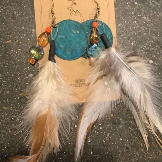 Turquoise Metal Feather