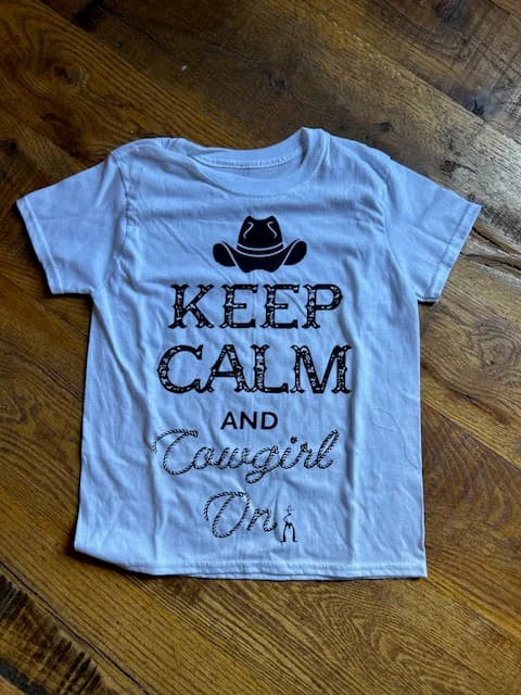 Keep Calm and Cowgirl On Kid's Tee